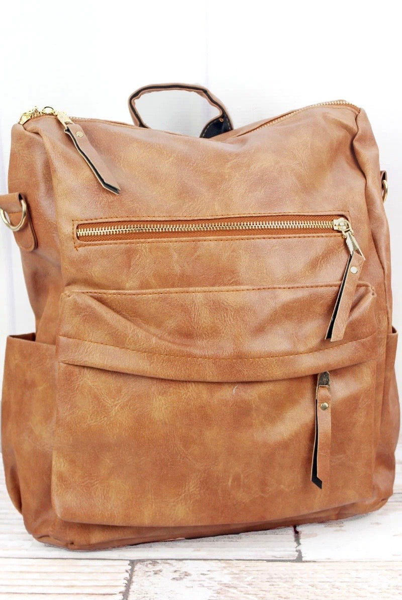 Woven Backpack Purse for Women Camel MT1086-13 BR | Jescuz, LLC.