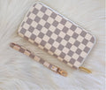 Luxe Checkered Wallet + Wristlet