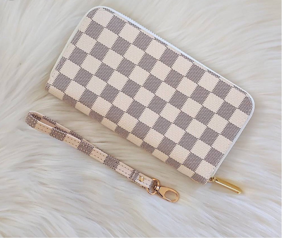 Luxe Checkered Wallet + Wristlet– Bushel And A Peck Specialties