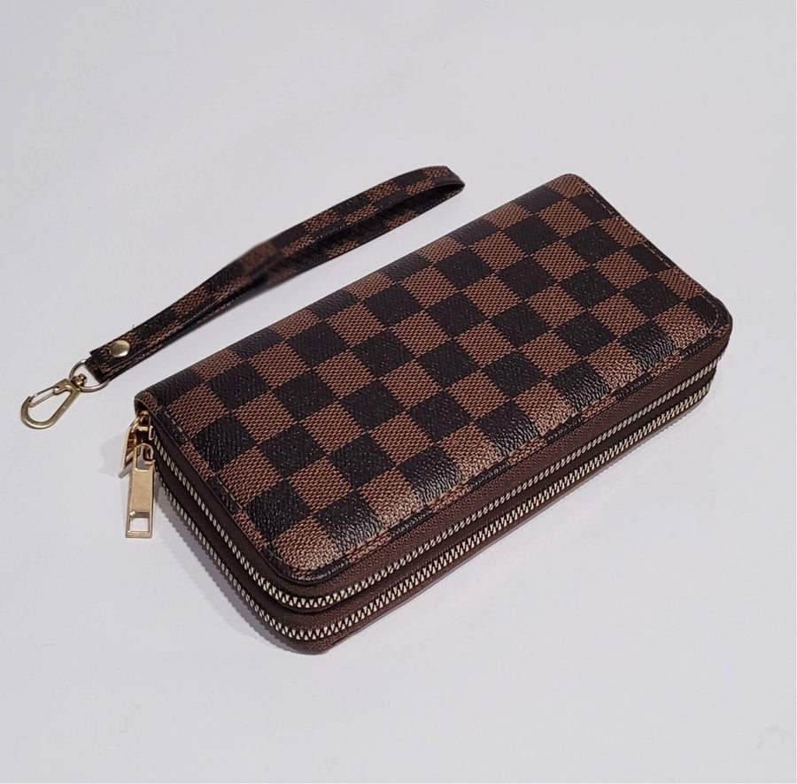 Luxe Checkered Wallet + Wristlet– Bushel And A Peck Specialties